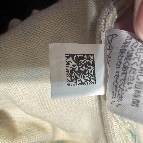 Classiques Entier Cashmere & Silk Cardigan Sz XSP cream leopard knit beaded NWOT - Picture 9 of 10